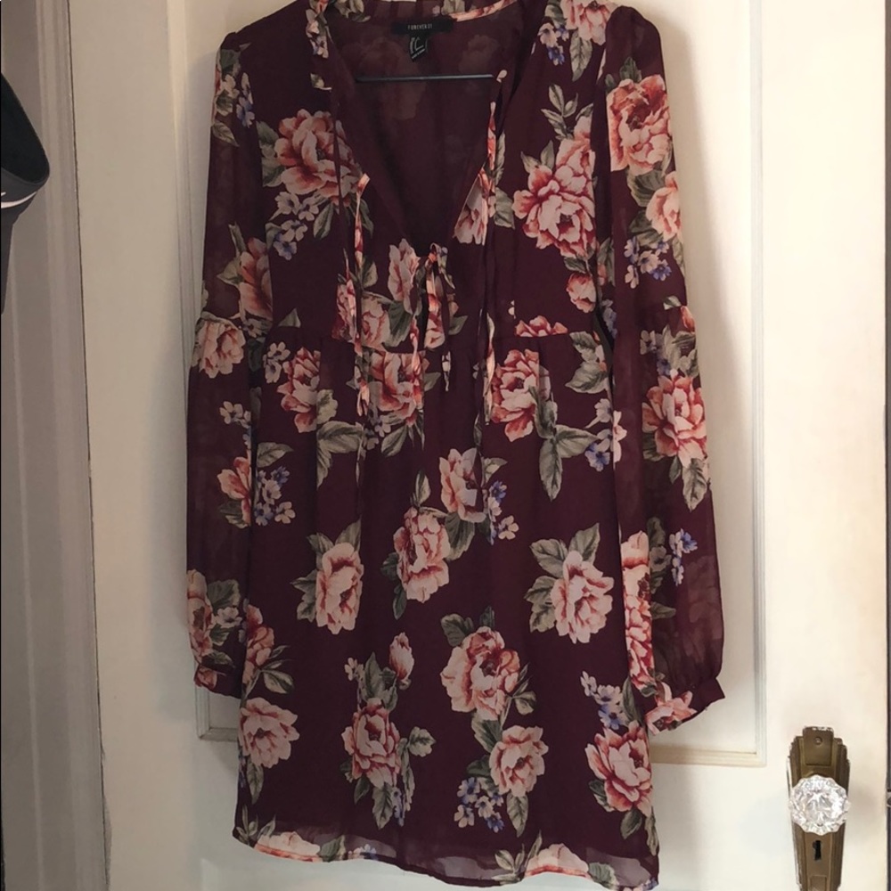 Floral Maroon Dress